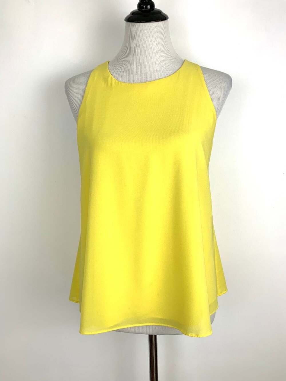 Alice + Olivia Yellow Twisted Halter Keyhole Racerback Tank Top Sz S - Picture 2 of 15